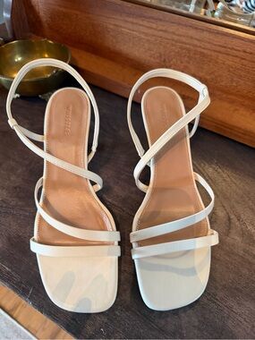 Whistles Ivory Strappy Square-Toe Heeled Sandals